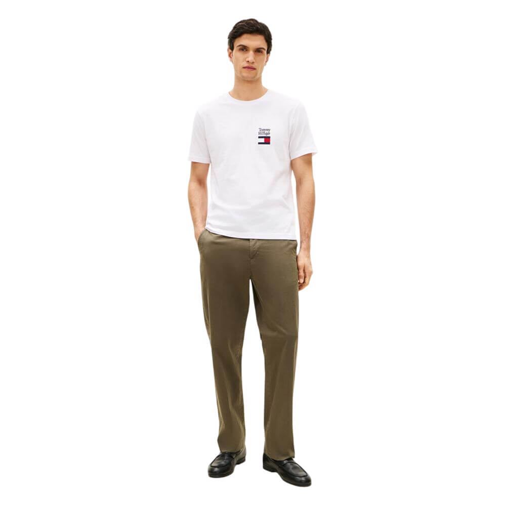Tommy Hilfiger Logo Embroidery Jersey Crew Neck T-Shirt